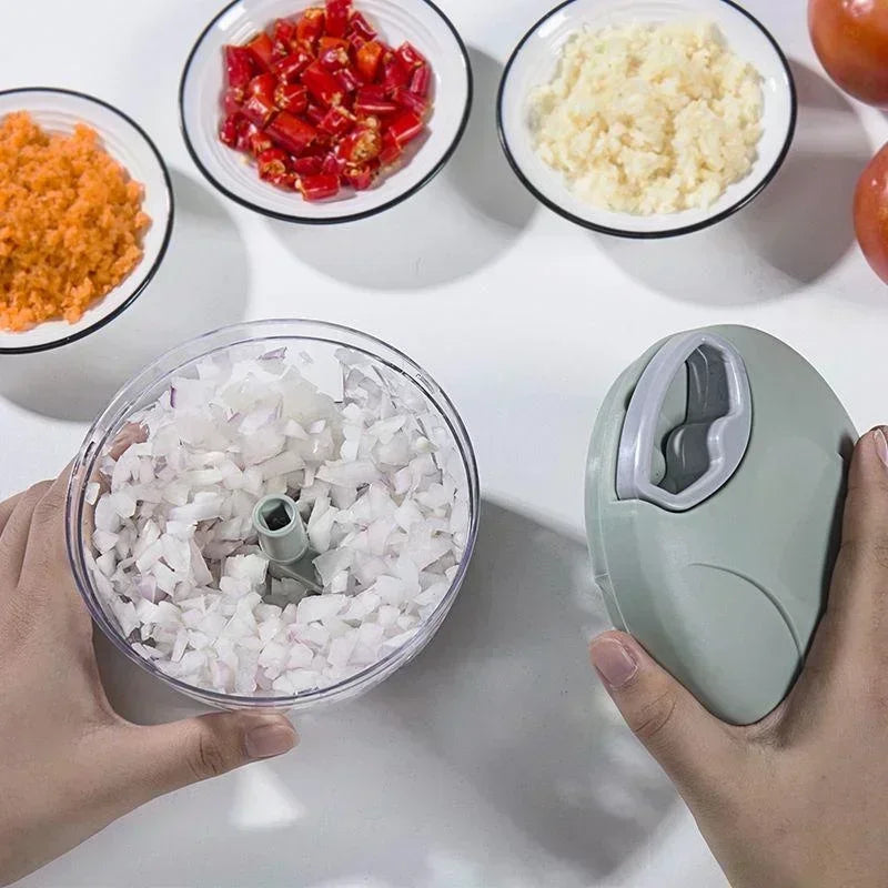 Manual Vegetable Chopper - Hand Pull Food Processor For Quick & Easy Cutting