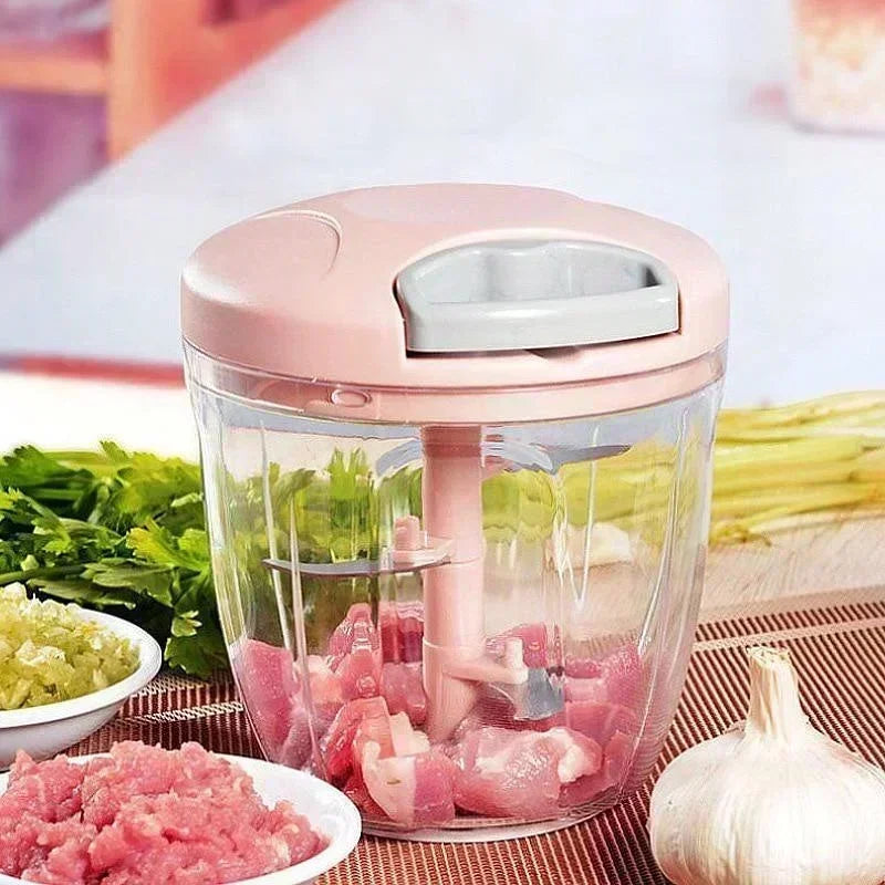 Manual Vegetable Chopper - Hand Pull Food Processor For Quick & Easy Cutting