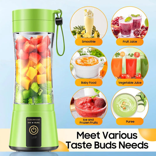 Portable USB Elevtric Juicer Blender - Rechargeable Smoothie & Juice Maker 380ml
