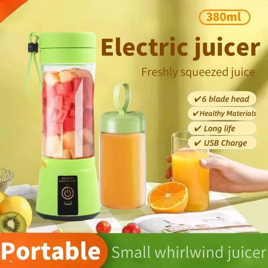 Portable USB Elevtric Juicer Blender - Rechargeable Smoothie & Juice Maker 380ml