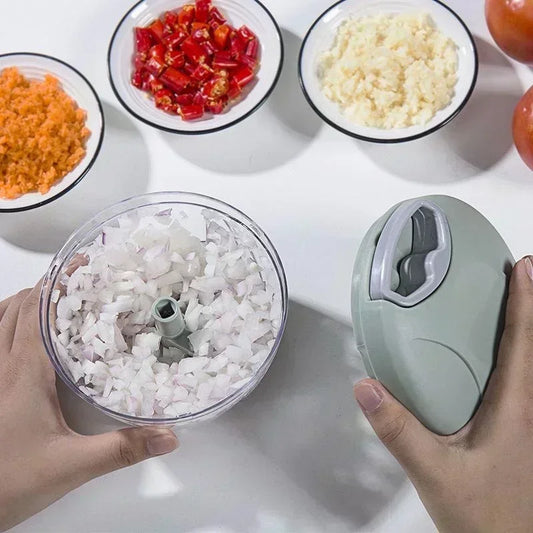 Manual Vegetable Chopper - Hand Pull Food Processor For Quick & Easy Cutting