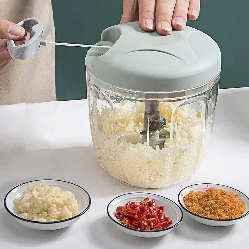 Manual Vegetable Chopper - Hand Pull Food Processor For Quick & Easy Cutting
